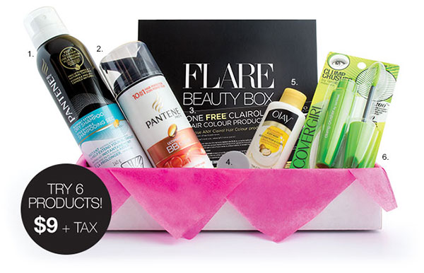 FLARE Beauty Box Products Images - Pantene, Olay and Covergirl - Try 6 Porducts $9 + tax